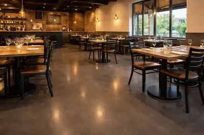 Commercial epoxy floor in a retail space, Spring, TX