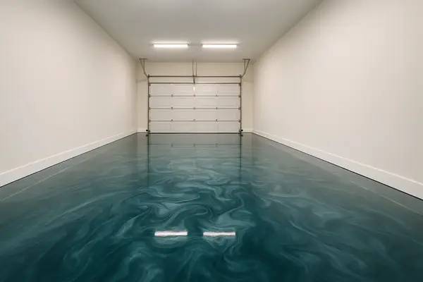 Metallic epoxy floor, sample render