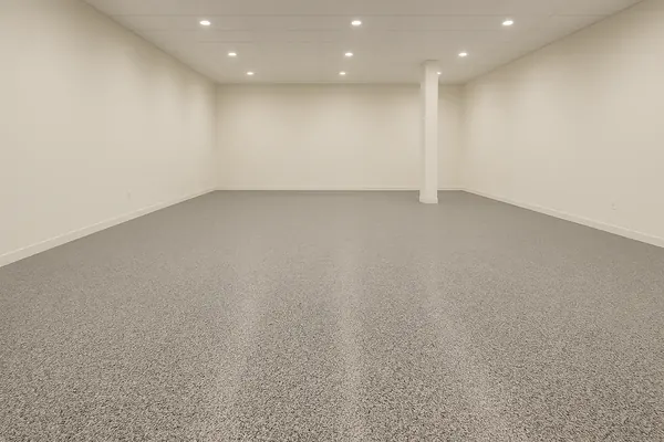 Quartz broadcast floor finish example, Houston, TX