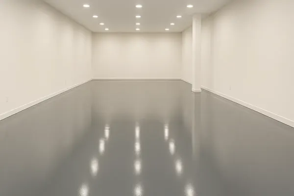 Solid-color epoxy floor finish example, Houston, TX