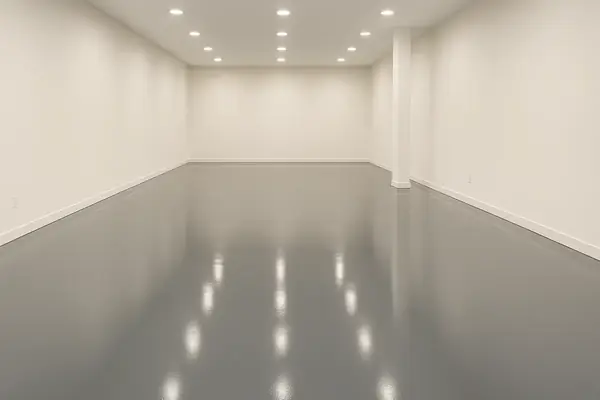 Solid-color epoxy floor, sample render