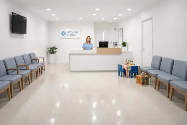 Commercial epoxy floor office building Houston TX