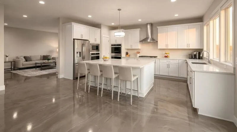Kitchen metallic epoxy floor, Houston, TX