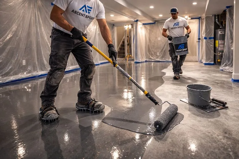 Applying epoxy coating in controlled conditions