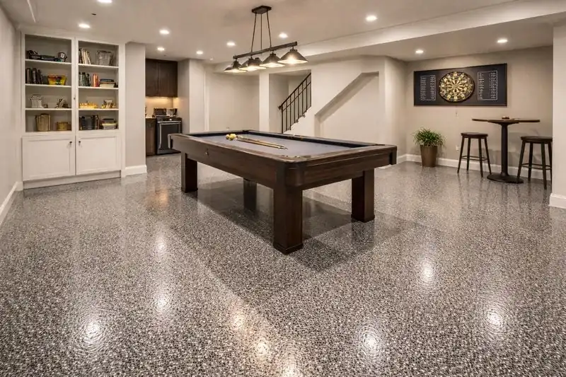 Flake game room floor example, Kingwood, TX